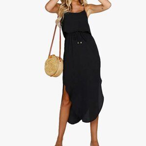 Black Strappy Split Adjustable Sundress